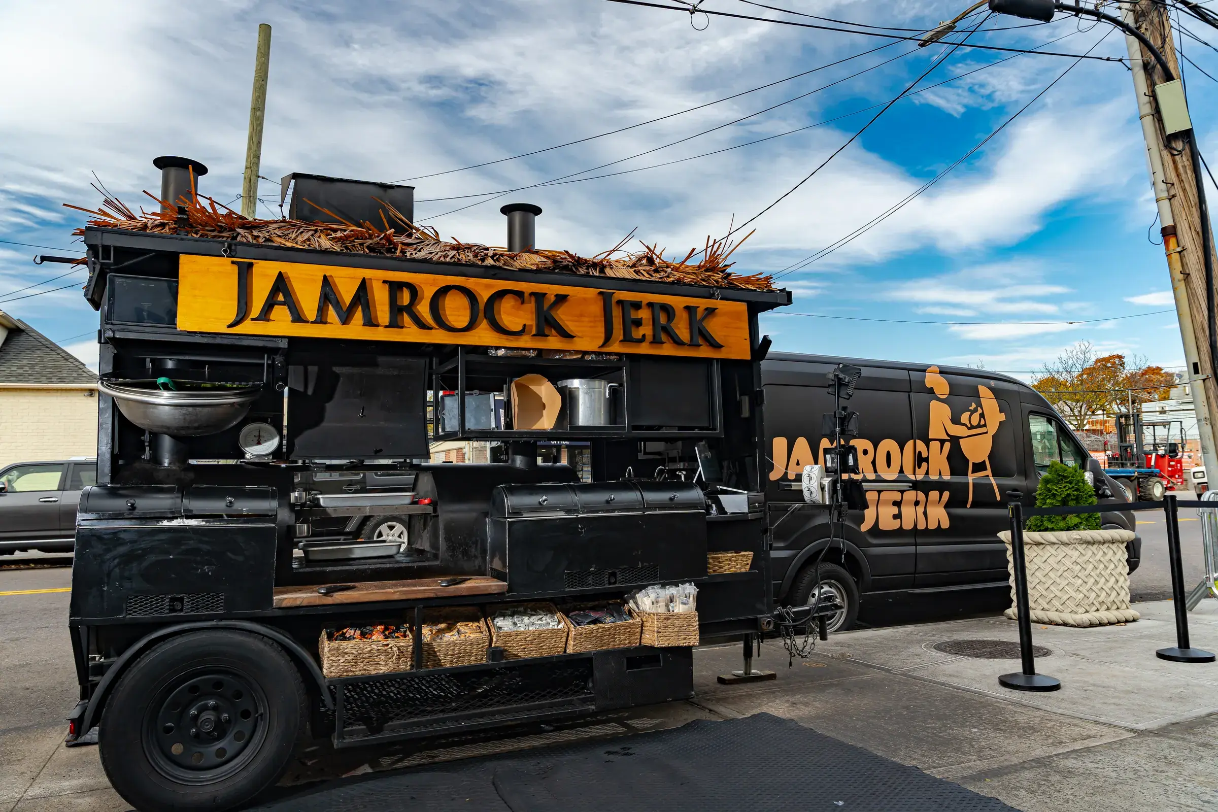Jamrock Jerk cart operating on a New York City street